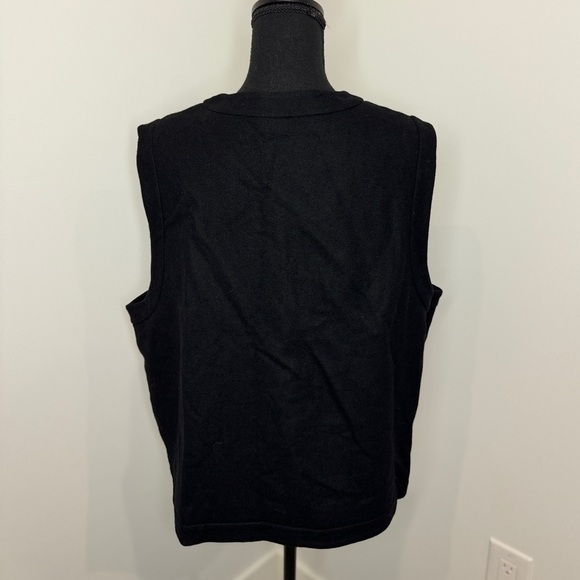 Talbots Vintage Wool Blend Button Up Embroidered Holiday Vest - Picture 4 of 8